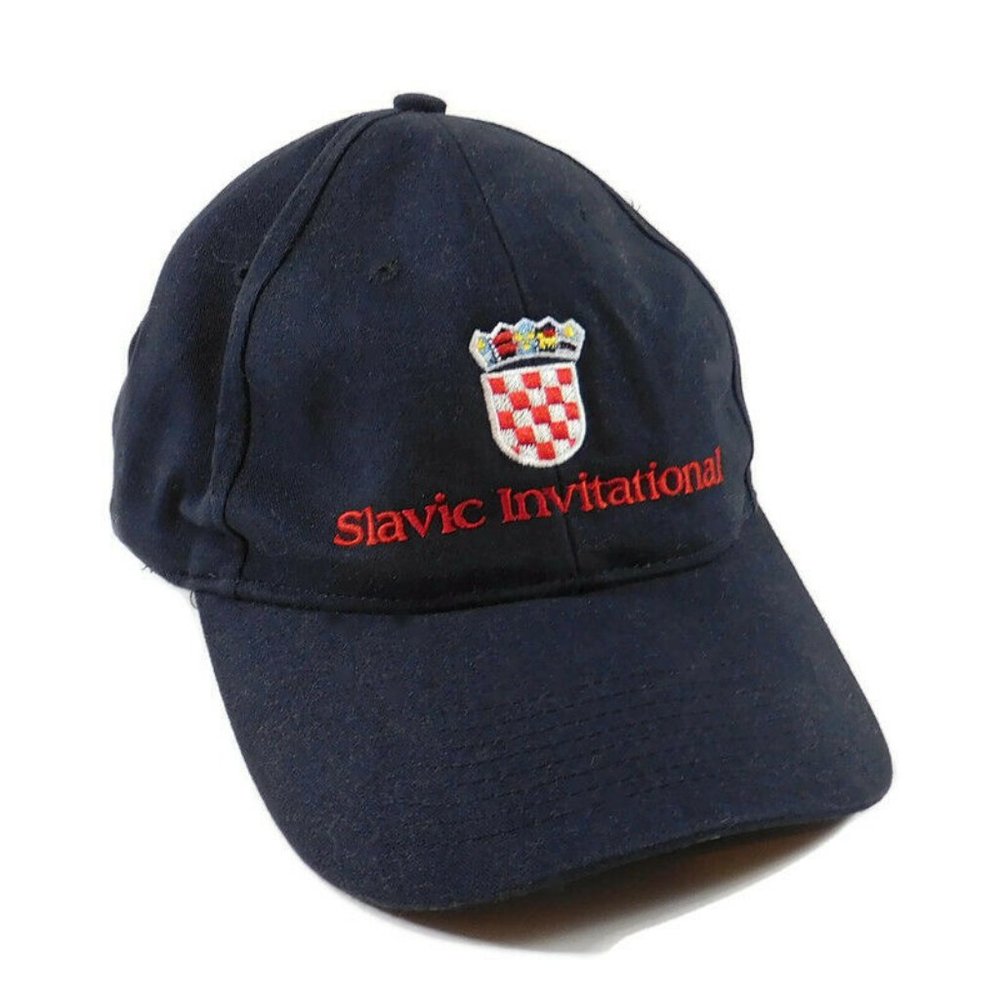 Slavic Invitational Golf Cap Navy Blue Beau Rivage Adjustable Hook & Loop Strap